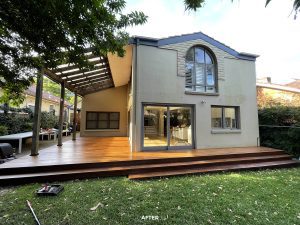 After timber deck installation work